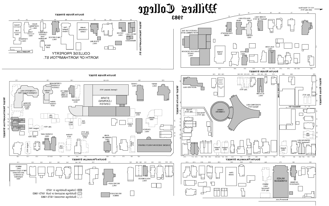1983 map of Wilkes University Campus